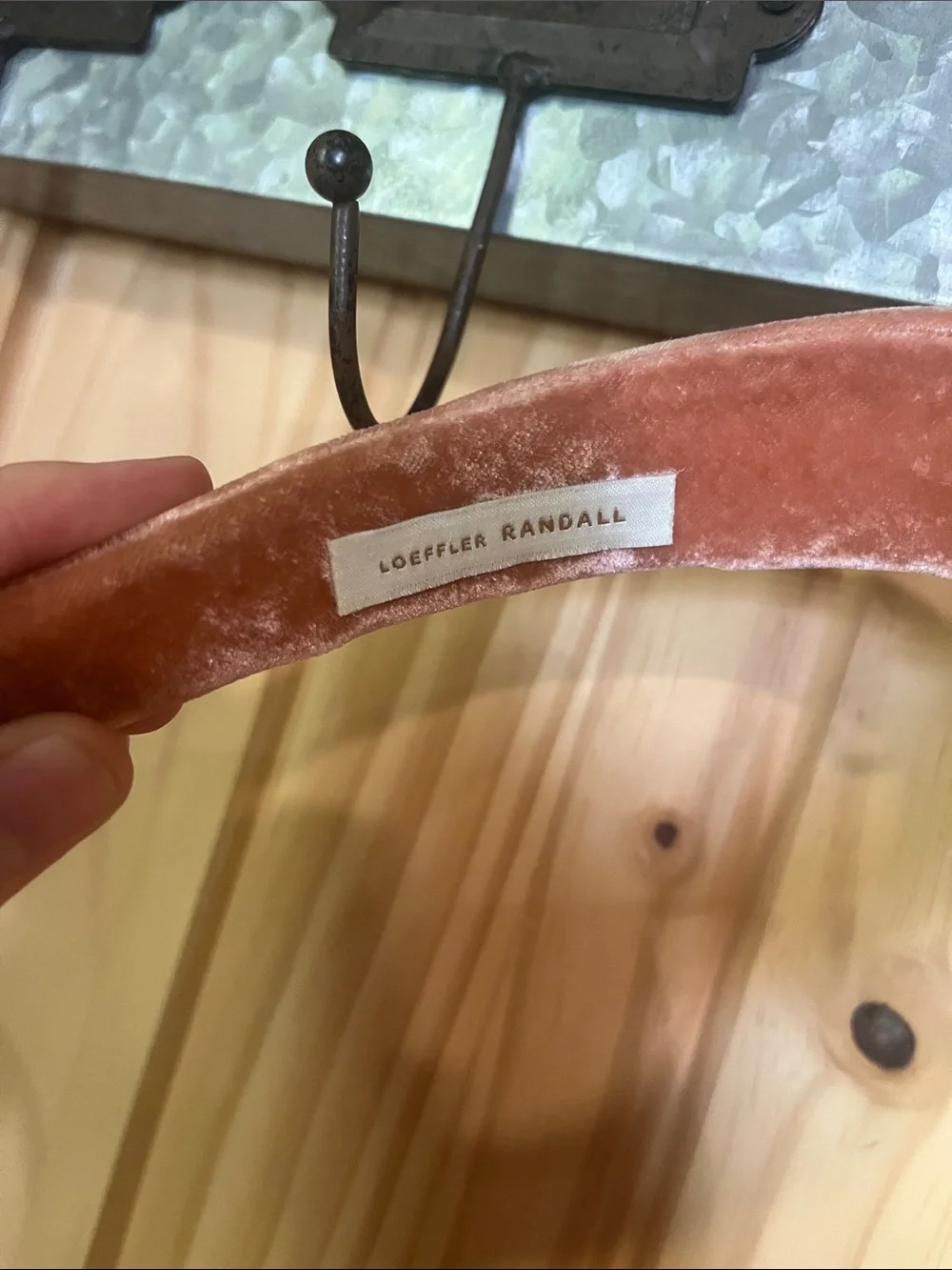 Loeffler Randall Marina Dusty Mauve Pink Velvet Headband